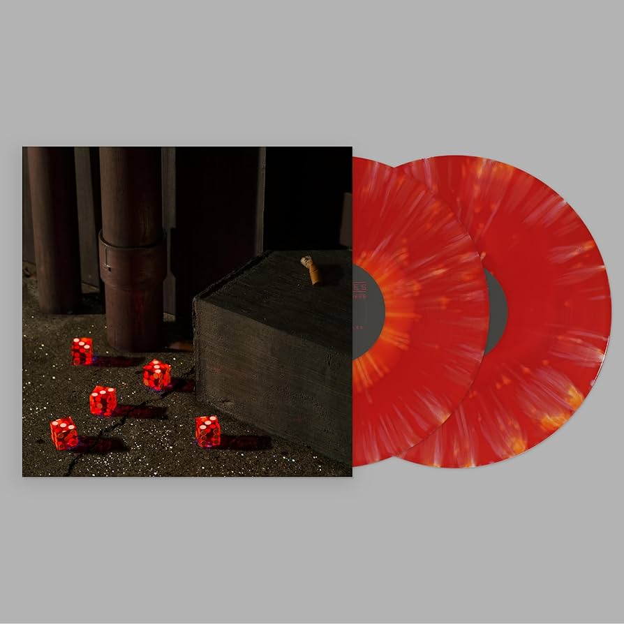 Bright Eyes - Five Dice, All Threes (LP vinyle splatter orange et rouge)